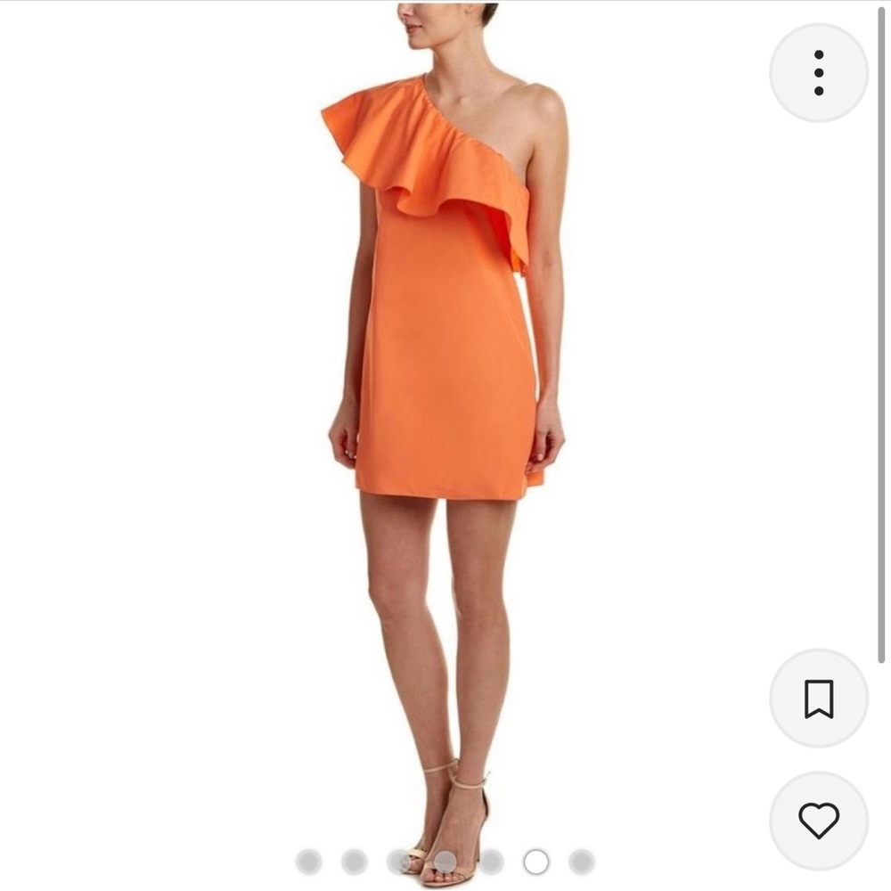 ALICE AND OLIVIA ONE SHOULDER ORANGE MINI DRESS